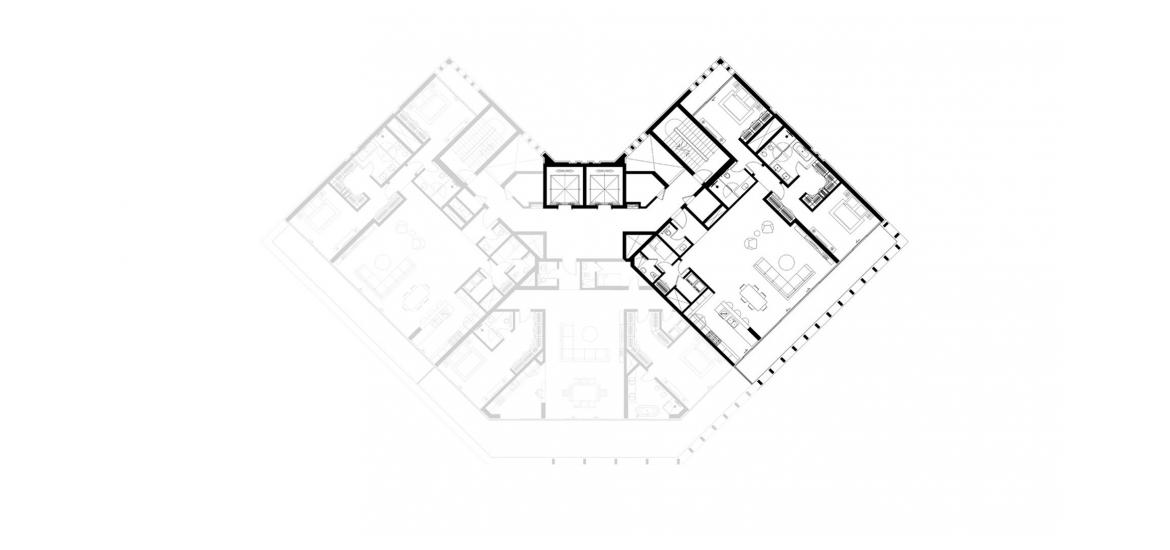 Apartment floor plan «2BR A», 2 bedrooms in THE RITZ-CARLTON RESIDENCE