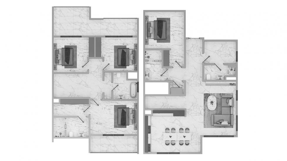 Apartment floor plan «EXPO GOLF VILLAS 6 4BR Type A 223SQM», 4 bedrooms in EXPO GOLF VILLAS 6