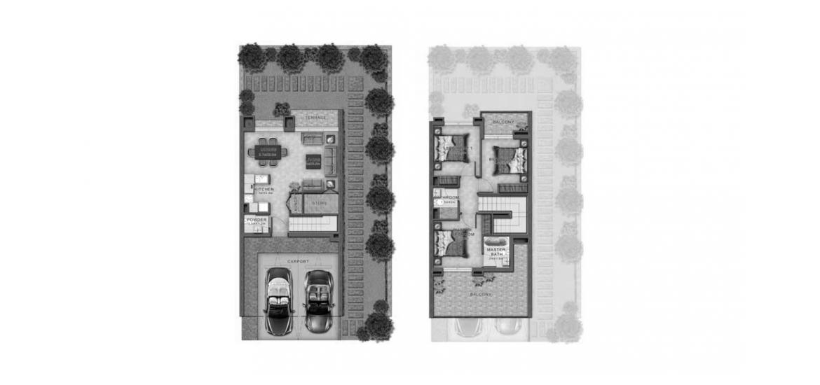 Plan d'étage de l'appartement «RN-EE», 3 chambres à HAJAR STONE VILLAS