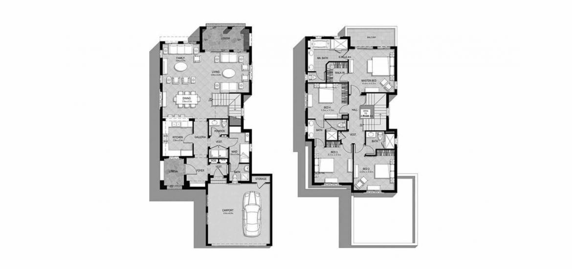 Plan d'étage de l'appartement «C», 4 chambres à AZALEA VILLAS