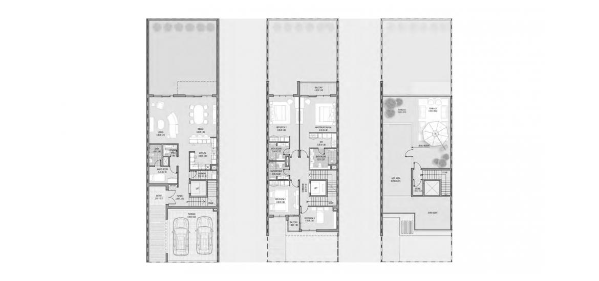 Plan d'étage de l'appartement «TOWNHOUSE 4BR», 4 chambres à OPAL GARDENS