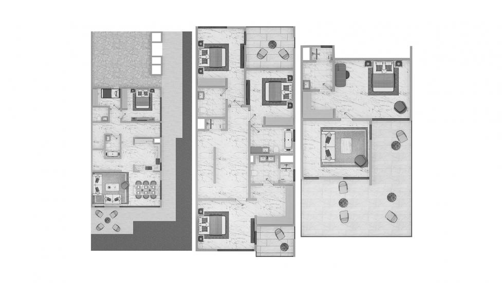 Plan d'étage de l'appartement «4 BR Twin Villa Type B 317SQM», 4 chambres à AURA