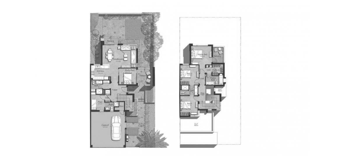 דירה תוכנית קומה «A», 4 חדרי שינה ב- MAPLE 1 TOWNHOUSES (באזור הבניין MAPLE 1 TOWNHOUSES)