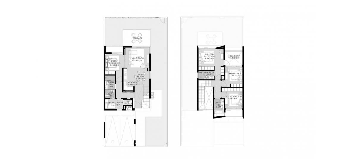 דירה תוכנית קומה «C», 4 חדרי שינה ב- TALIA (באזור הבניין TALIA)