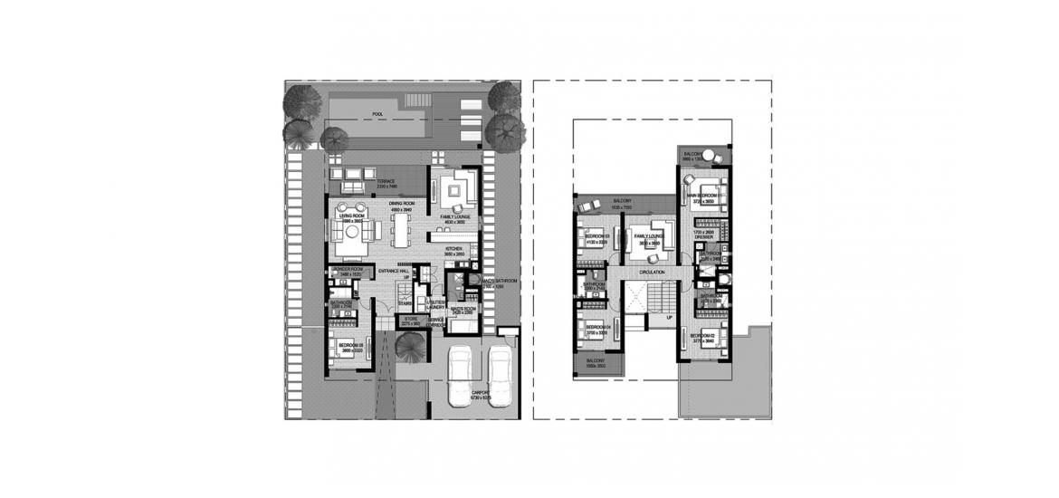 דירה תוכנית קומה «GOLF LINKS 5BR 357SQM», 5 חדרי שינה ב- GOLF LINKS (באזור הבניין GOLF LINKS)