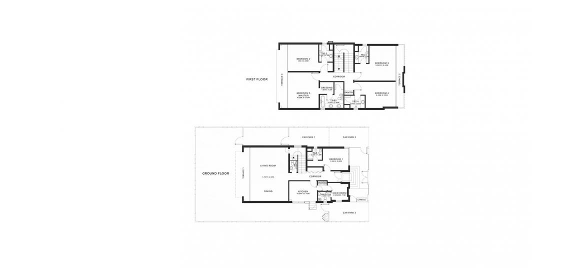 דירה תוכנית קומה «298SQM», 5 חדרי שינה ב- EASTERN RESIDENCES (באזור הבניין EASTERN RESIDENCES)