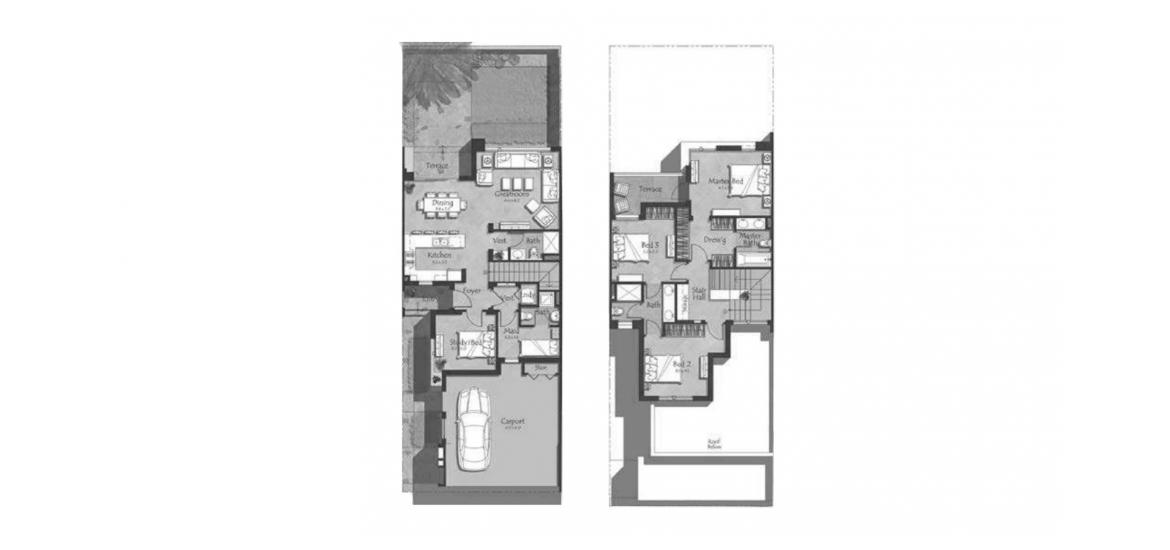 דירה תוכנית קומה «B», 4 חדרי שינה ב- MAPLE 1 TOWNHOUSES (באזור הבניין MAPLE 1 TOWNHOUSES)