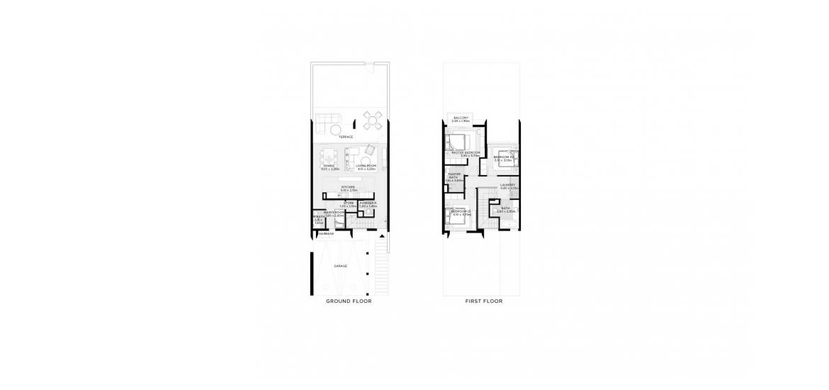 דירה תוכנית קומה «191SQM», 3 חדרי שינה ב- THE VALLEY VILLAS (באזור הבניין THE VALLEY VILLAS)