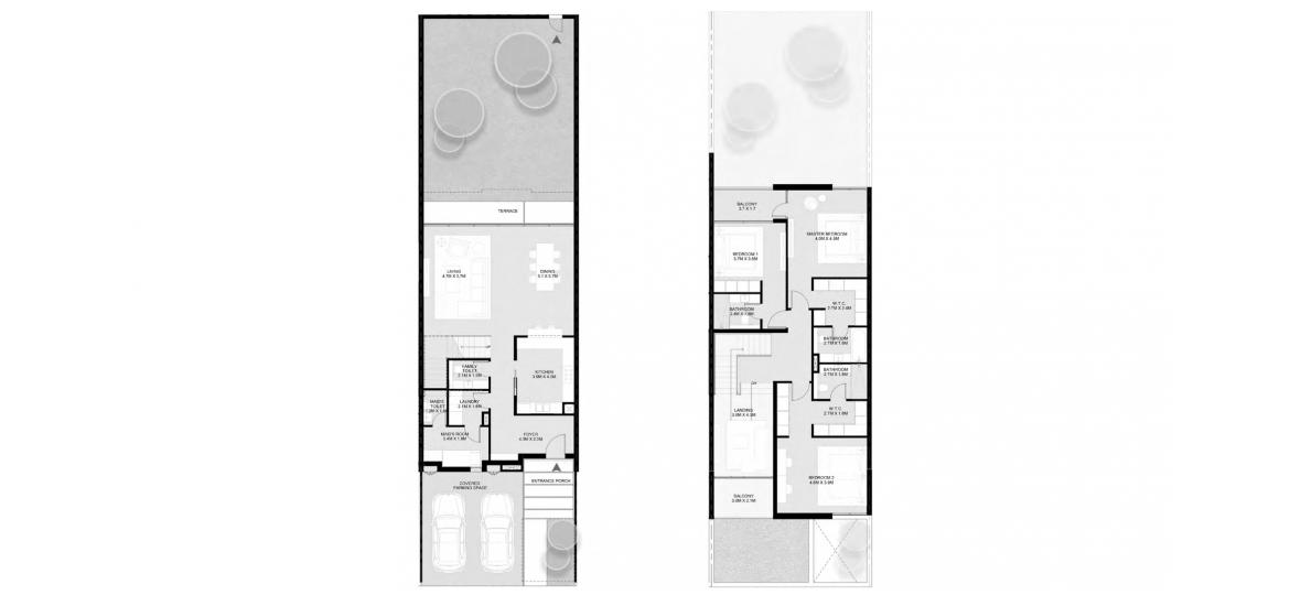 דירה תוכנית קומה «3BR-A 293SQM», 3 חדרי שינה ב- JOURI HILLS (באזור הבניין JOURI HILLS)