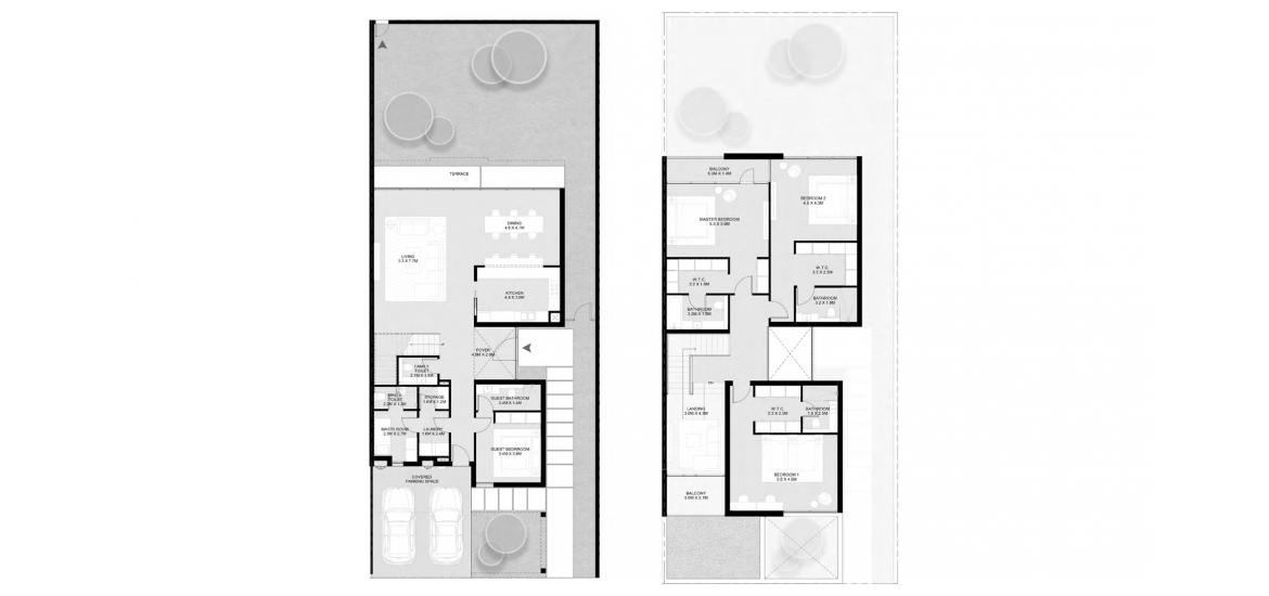 דירה תוכנית קומה «4BR-B 371SQM», 4 חדרי שינה ב- JOURI HILLS (באזור הבניין JOURI HILLS)