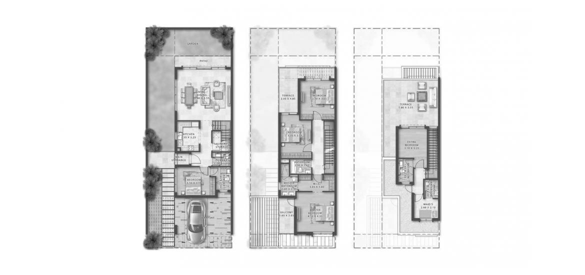 דירה תוכנית קומה «LTH-5F-E 307SQM», 5 חדרי שינה ב- MARBELLA (באזור הבניין MARBELLA)