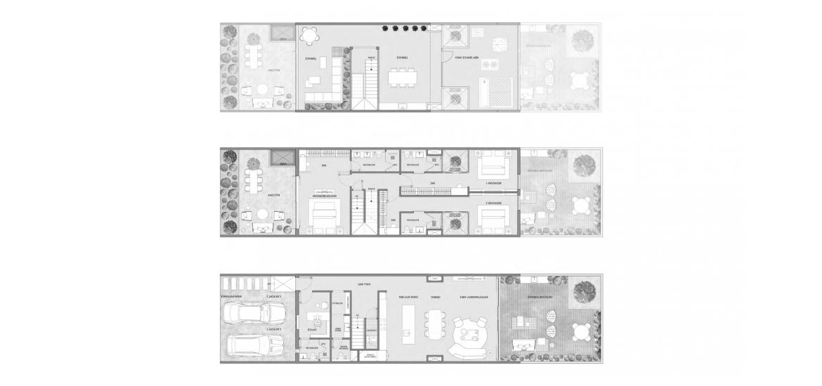 דירה תוכנית קומה «3 BEDROOM TOWNHOUSE», 3 חדרי שינה ב- MAG 22 (באזור הבניין MAG 22)