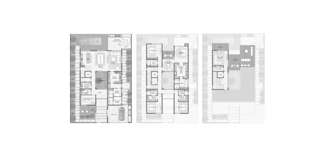 דירה תוכנית קומה «THE OASIS VILLAS 4 BEDROOM STYLE 1», 4 חדרי שינה ב- THE SANCTUARY AT DISTRICT 11 (באזור הבניין THE SANCTUARY AT DISTRICT 11)