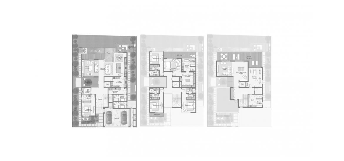 דירה תוכנית קומה «THE ESCAPE VILLAS 5 BEDROOM», 5 חדרי שינה ב- THE SANCTUARY AT DISTRICT 11 (באזור הבניין THE SANCTUARY AT DISTRICT 11)