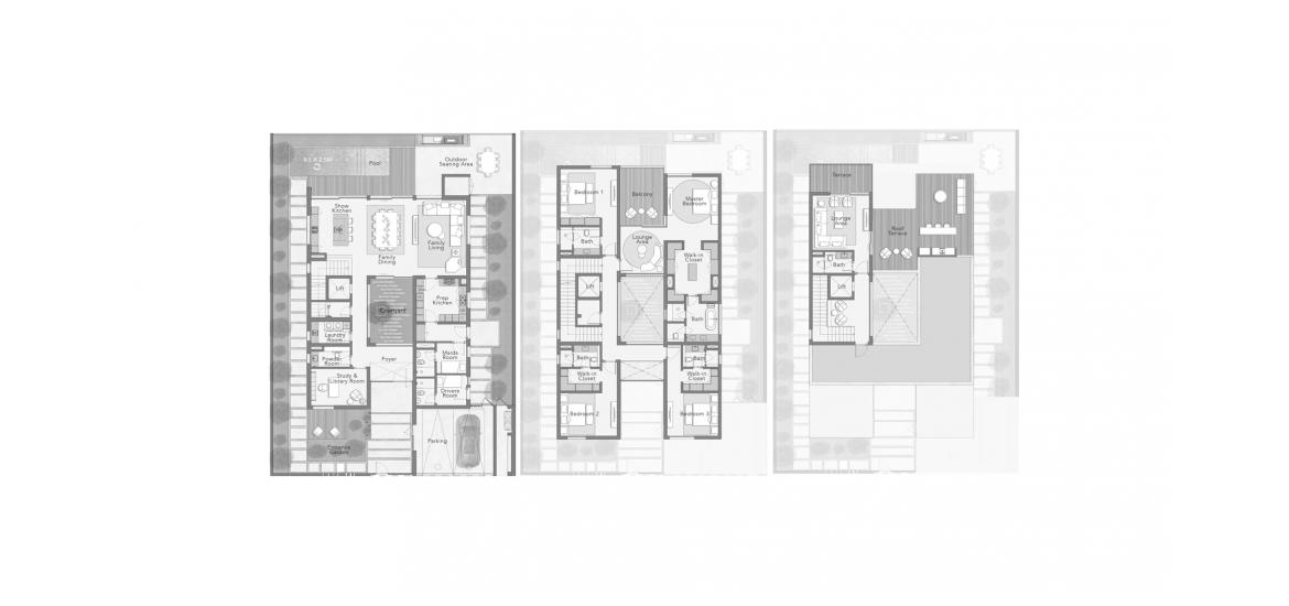 דירה תוכנית קומה «THE OASIS VILLAS 4 BEDROOM STYLE 2», 4 חדרי שינה ב- THE SANCTUARY AT DISTRICT 11 (באזור הבניין THE SANCTUARY AT DISTRICT 11)