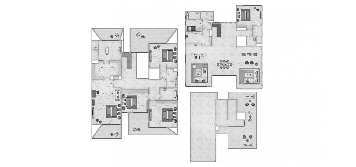 דירה תוכנית קומה «5br type03 964sqm», 5 חדרי שינה ב- ADDRESS VILLAS HILLCREST (באזור הבניין ADDRESS VILLAS HILLCREST)