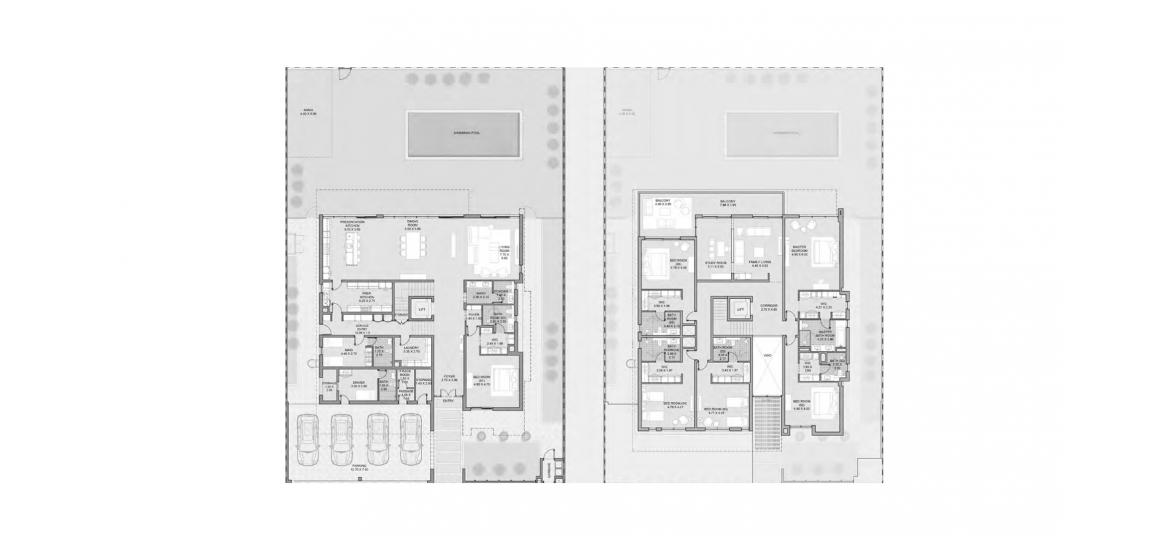 דירה תוכנית קומה «VILLA TYPE A 6BR», 6 חדרי שינה ב- OPAL GARDENS (באזור הבניין OPAL GARDENS)