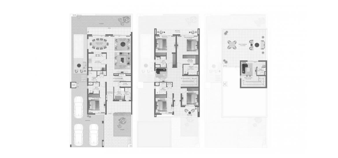 דירה תוכנית קומה «ALANA FIVE-BEDROOM-451M», 5 חדרי שינה ב- ALANA (באזור הבניין ALANA)