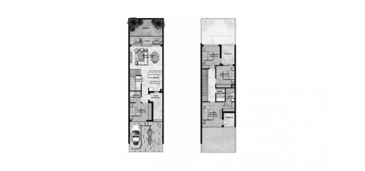 Floor plan «DAMAC LAGOONS 4BR TH», 4 bedrooms, in DAMAC LAGOONS