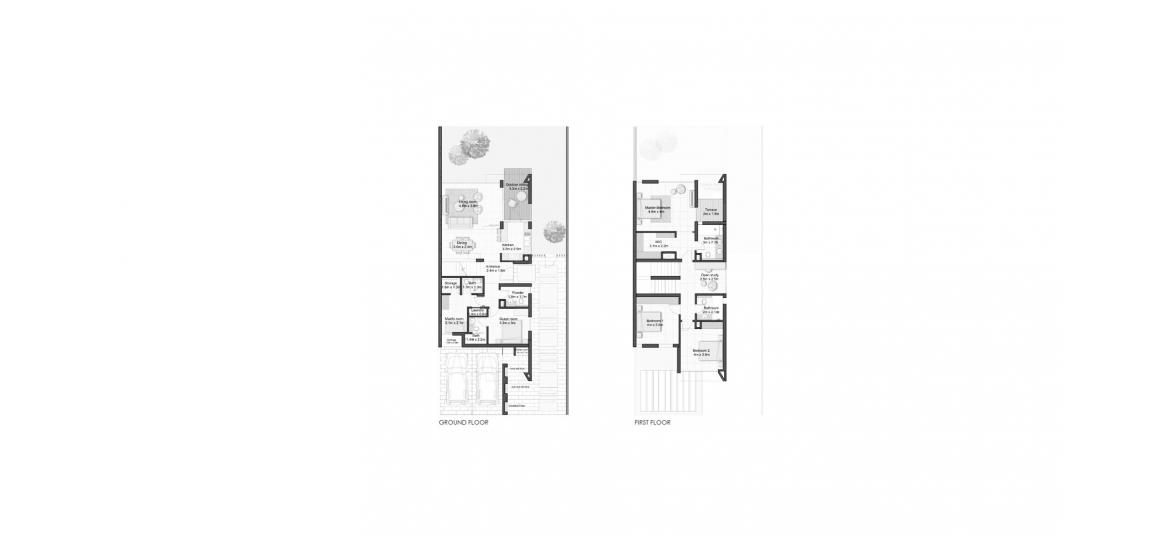 Планировка апартаментов «4BD 245SQM» 4 спальни в ЖК CHERRYWOODS