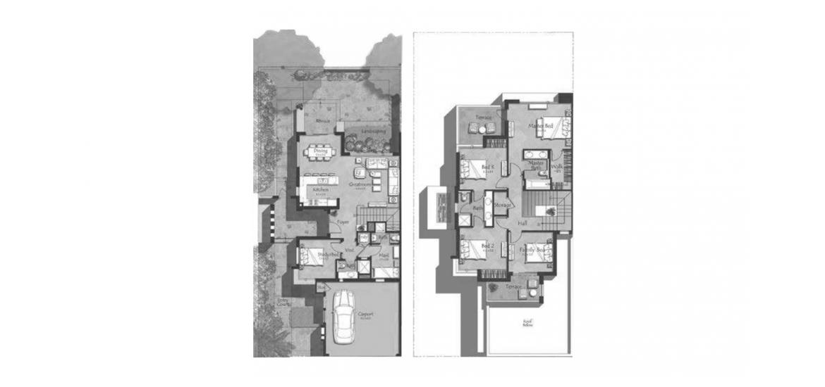Планировка апартаментов «C» 5 спален в ЖК MAPLE 1 TOWNHOUSES