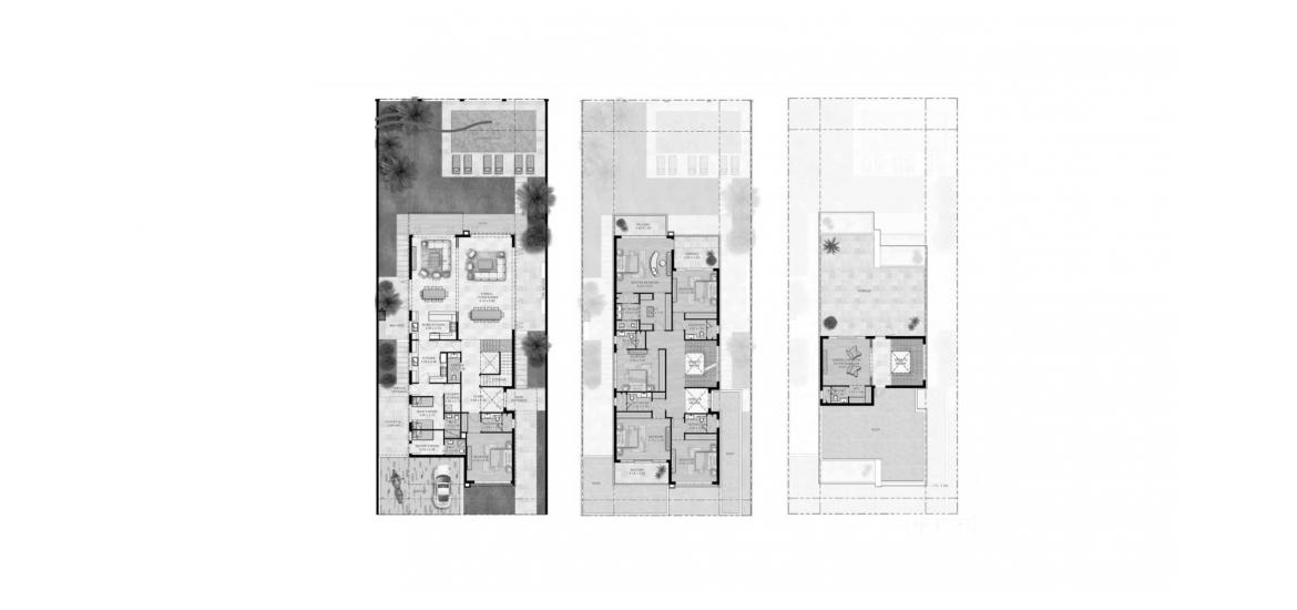 Планировка апартаментов «DAMAC LAGOONS 6BR TH» 6 спален в ЖК DAMAC LAGOONS