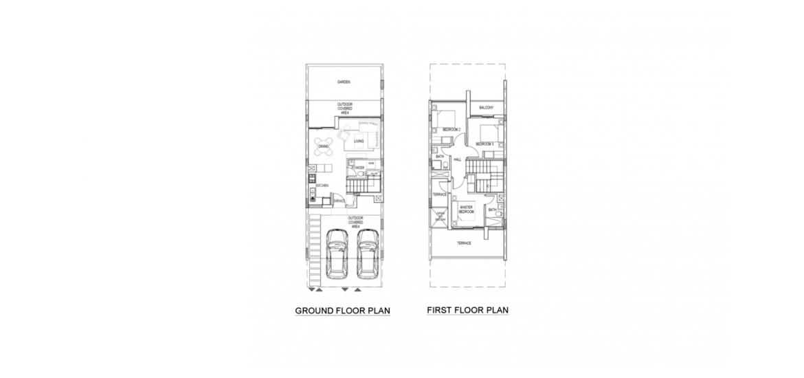 Floor plan «3BR VILLA 155SQM», 3 bedrooms, in MIMOSA