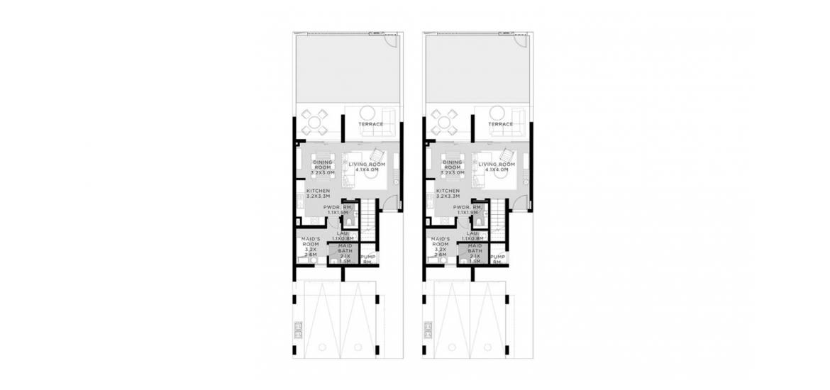 Apartment floor plan «D», 3 bedrooms in TALIA