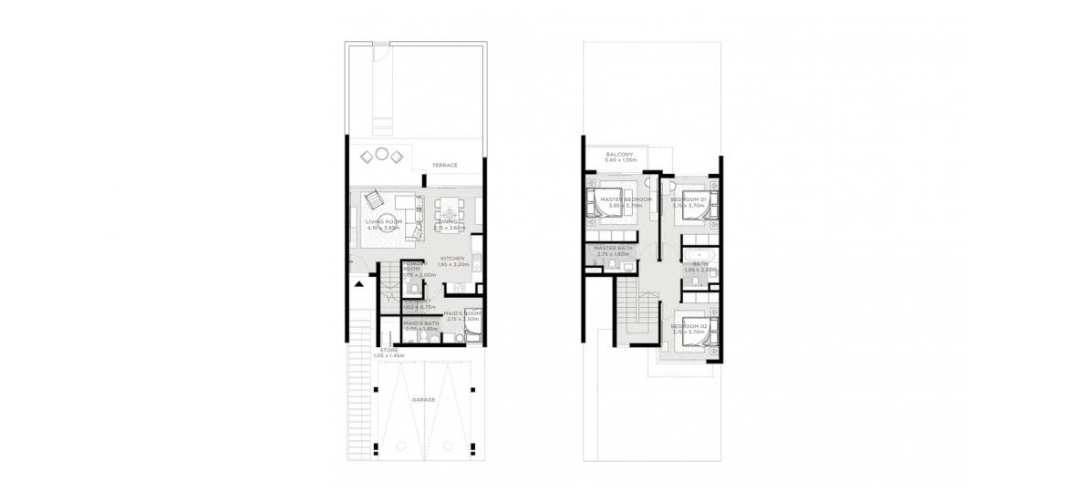 Floor plan «B», 3 bedrooms, in EDEN VILLAS