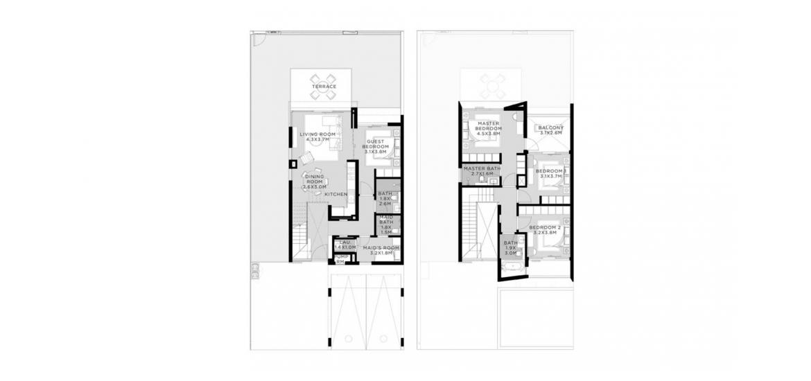 Apartment floor plan «B», 4 bedrooms in TALIA