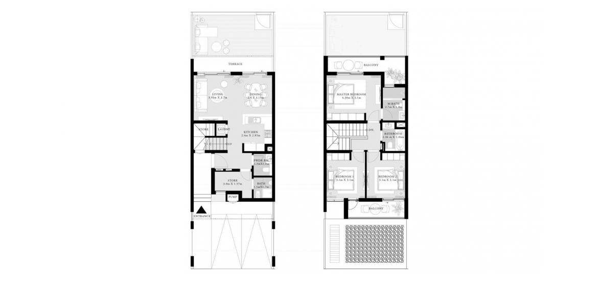 Apartment floor plan «A», 3 bedrooms in EXPO GOLF VILLAS 6