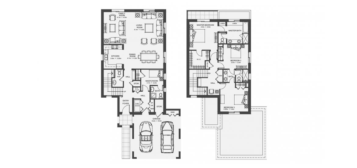 Floor plan «C», 3 bedrooms, in CASA