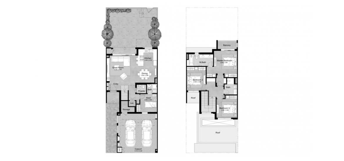 Floor plan «207sqm», 3 bedrooms, in REEM TOWNHOUSES