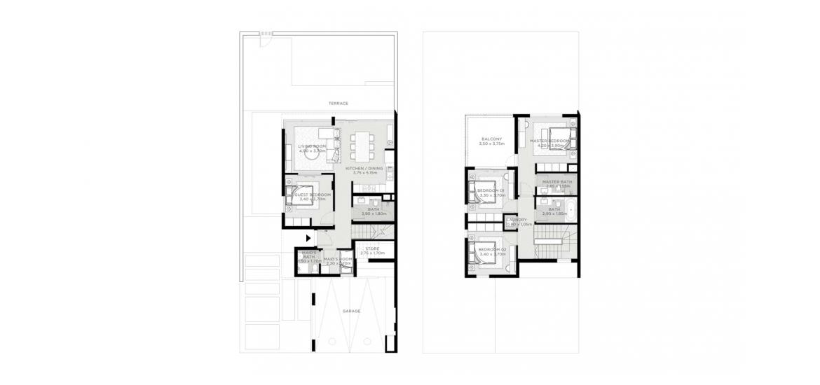 Apartment floor plan «A», 4 bedrooms in EDEN VILLAS